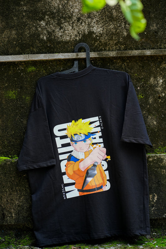 Hidden Leaf Legacy - Naruto Uzumaki Black Oversized Tee