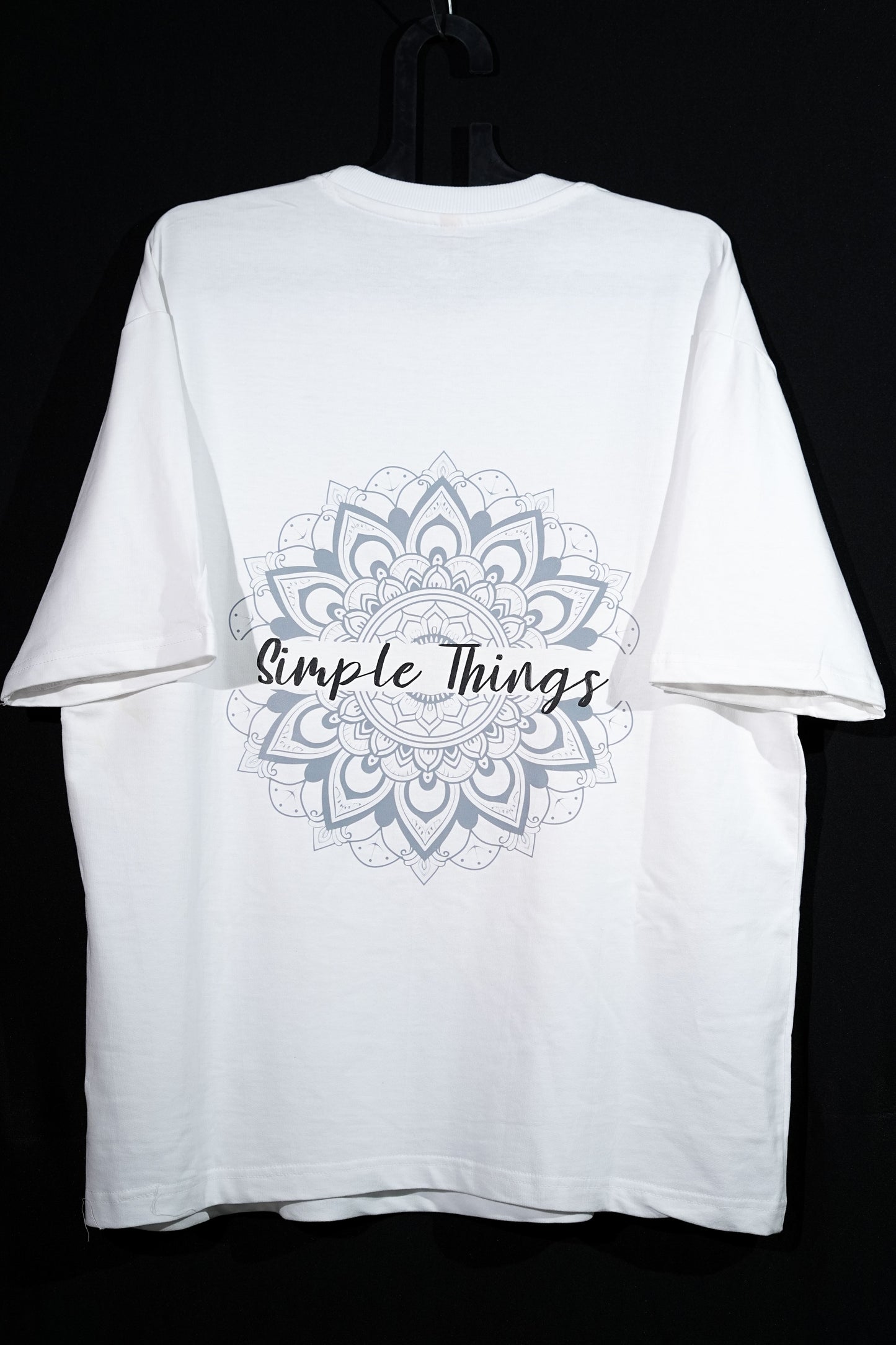 Sacred Symmetry - Mandala Tranquility White Oversized Tee