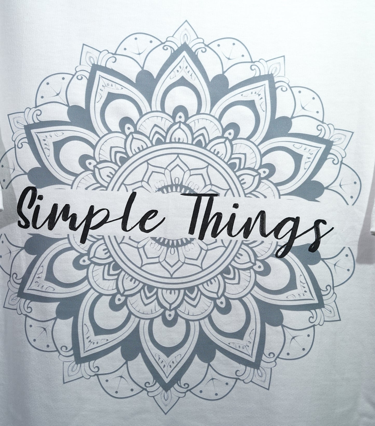 Sacred Symmetry - Mandala Tranquility White Oversized Tee