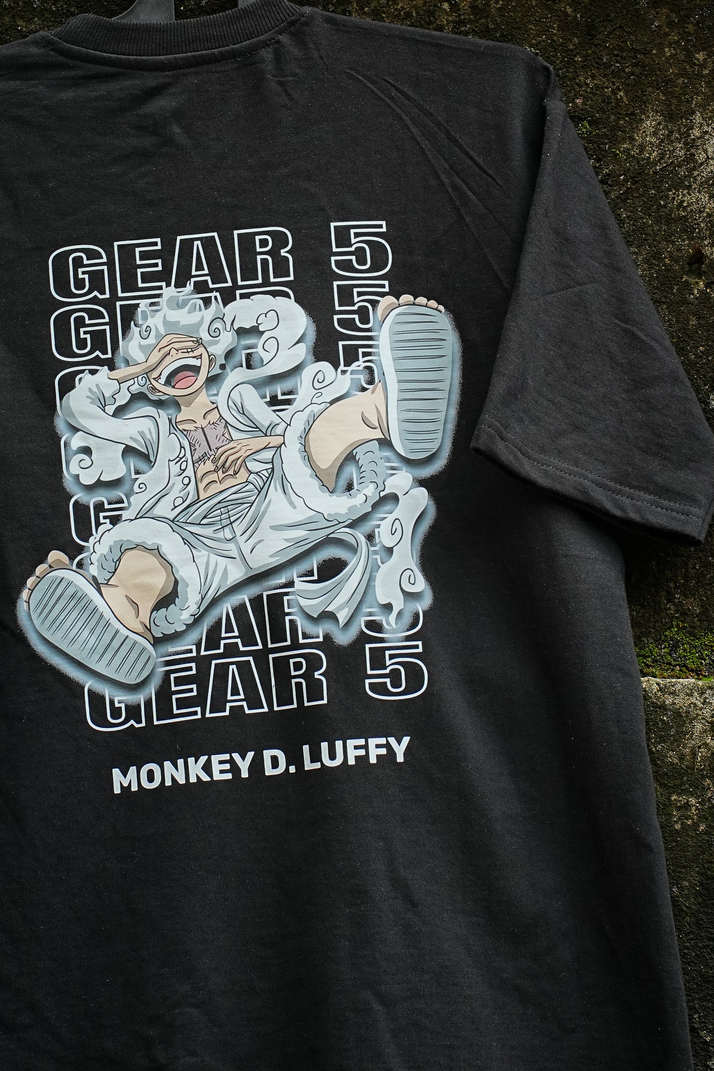 Gear 5 Awakening - One Piece Luffy Black Oversized Tee