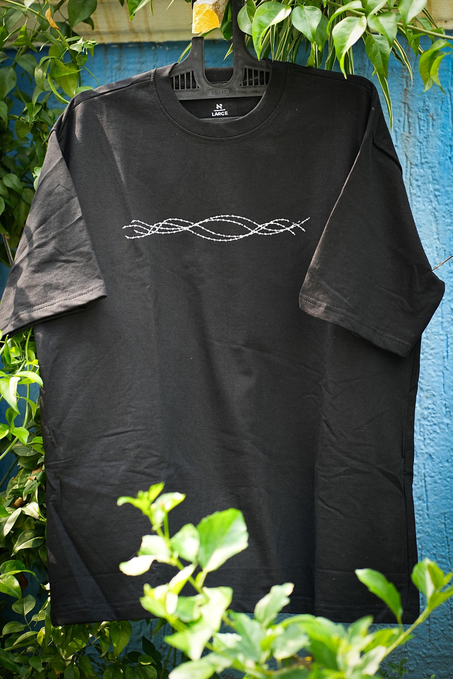 Heaven’s Rebel - Archangel Graphic Street Black Oversized Tee