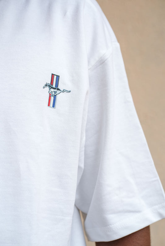 Shelby Thunder - Ford Mustang GT500 Heritage White Oversized Tee