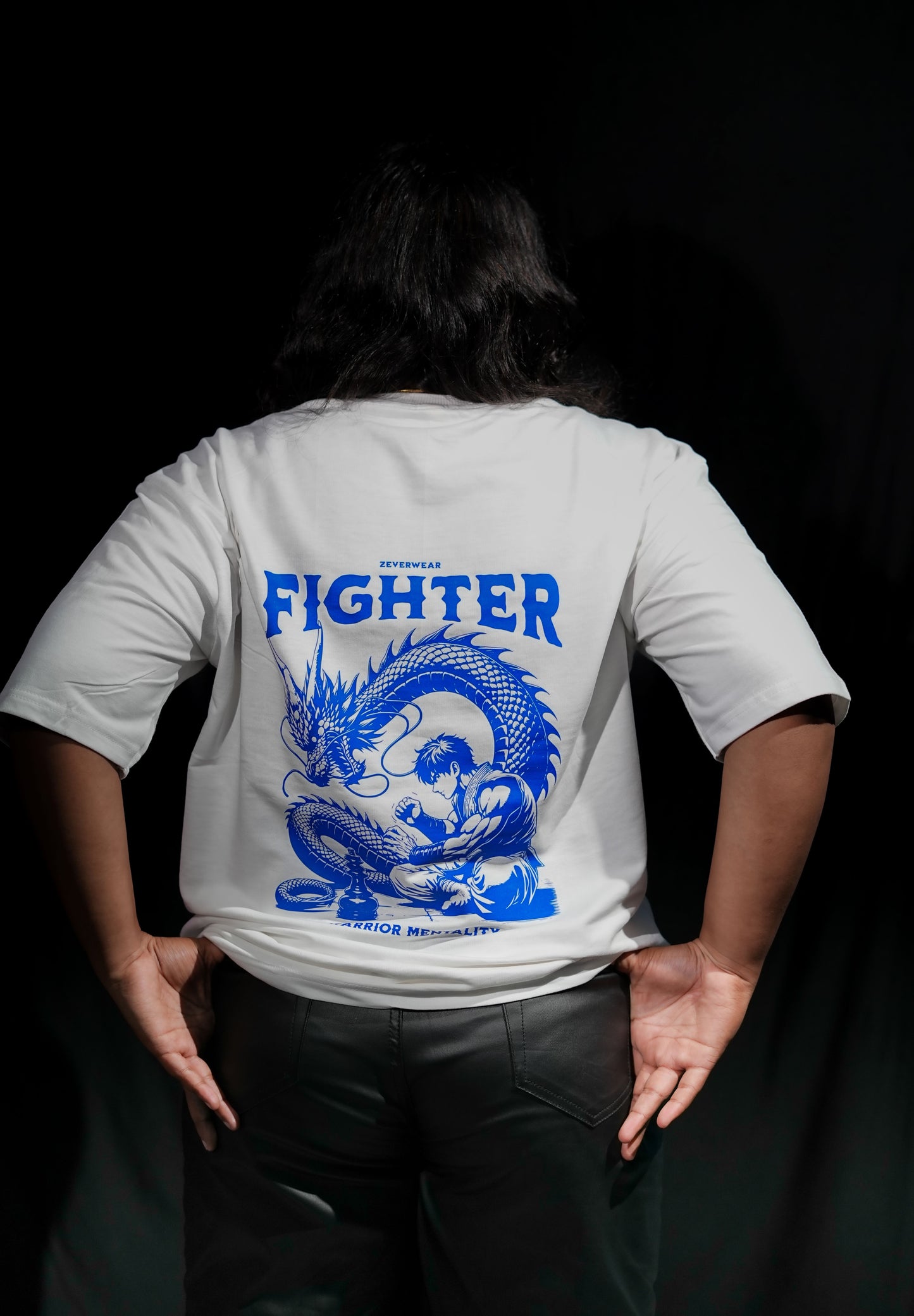 Spirit of Steel - Warrior’s Soul Graphic White Oversized Tee