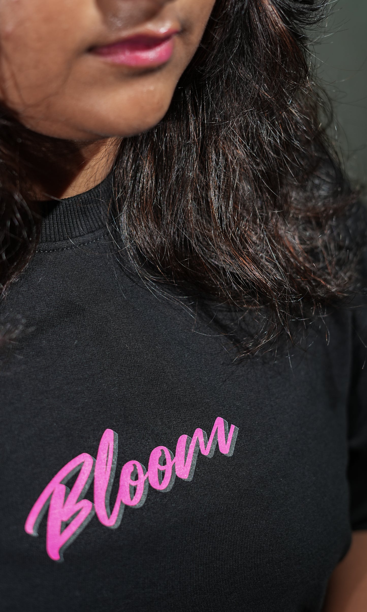 Eros Bloom - Greek Love Child Art Black Oversized Tee