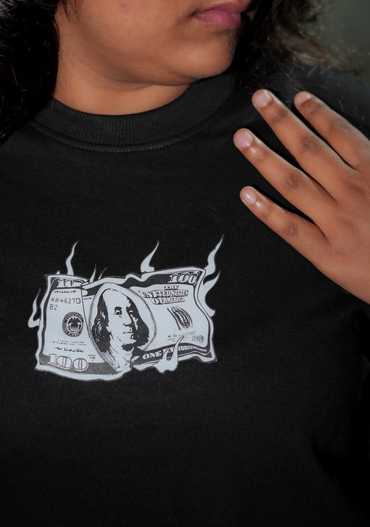Hustle Illusion - Cash Culture Statement Black Oversized Tee