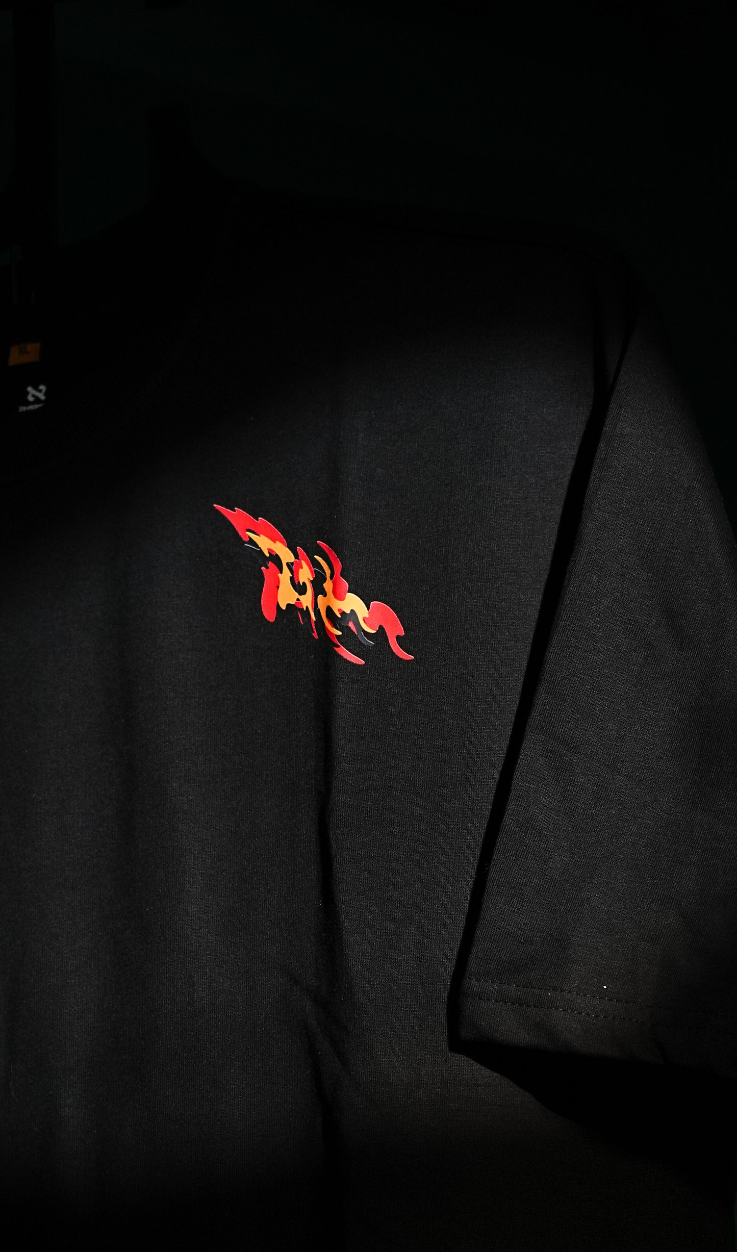 Street Inferno - Flame Graphic Black Oversized Tee