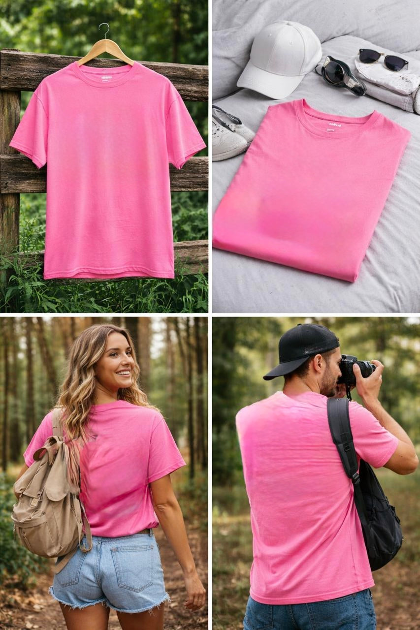 Essential Plain Tee - Pink