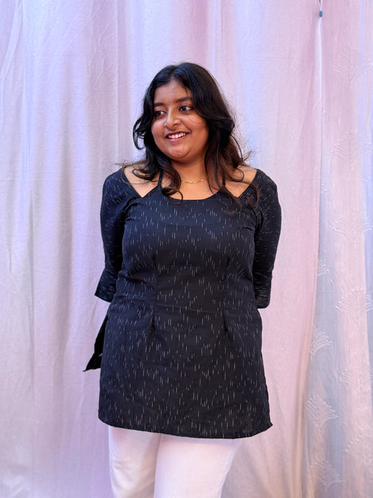 Tie up Corset Black Kurti