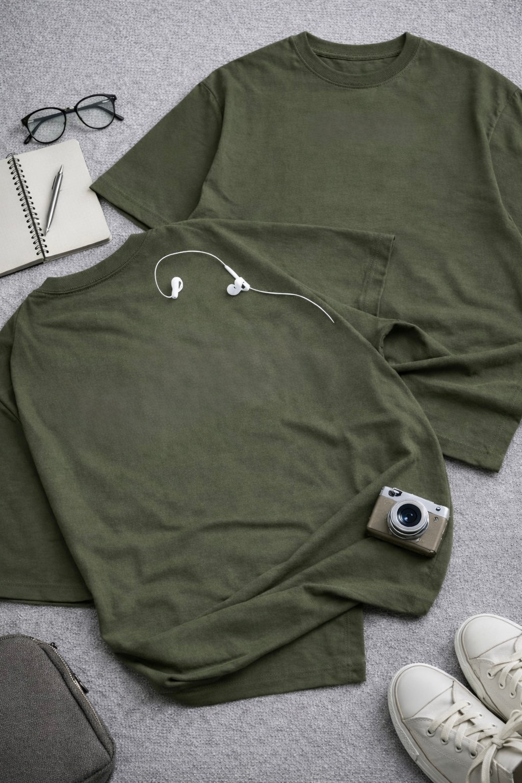 Essential Plain Tee - Olive Green