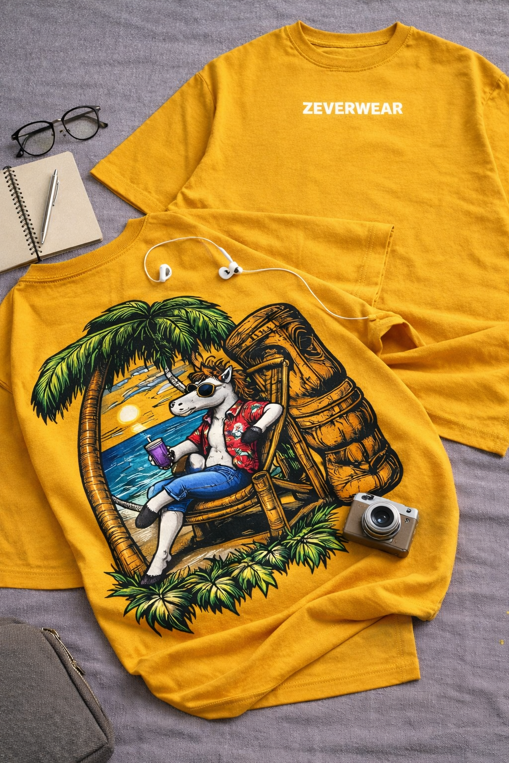 Island Chill - Tan Yellow Tee