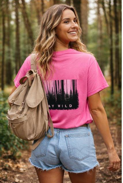 Stay Wild - Pink Tee